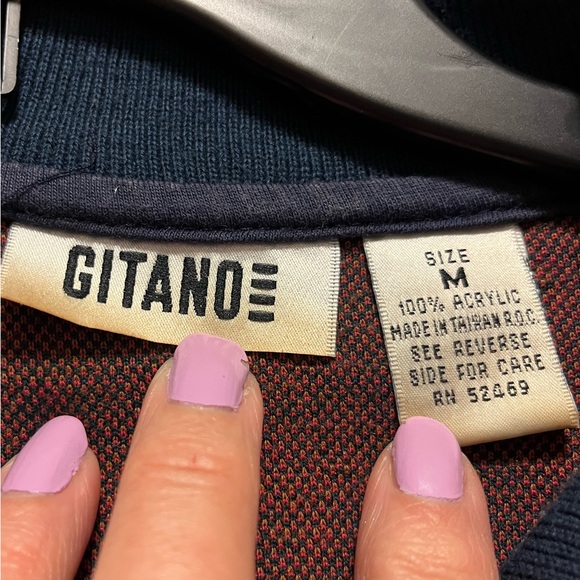 Vintage 80s- 90s black and print long sleeve blouse size medium - Picture 3 of 9